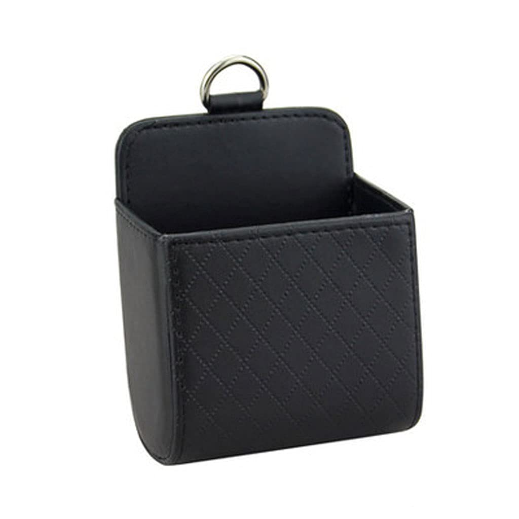 QERTYHKK Leather Car Air Vent Organizer for Phone & Glasses