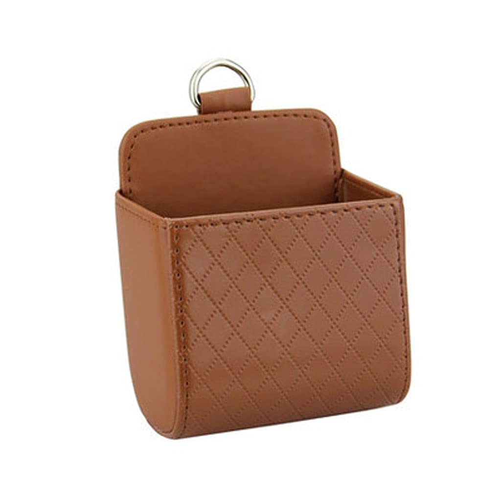 QERTYHKK Leather Car Air Vent Organizer for Phone & Glasses