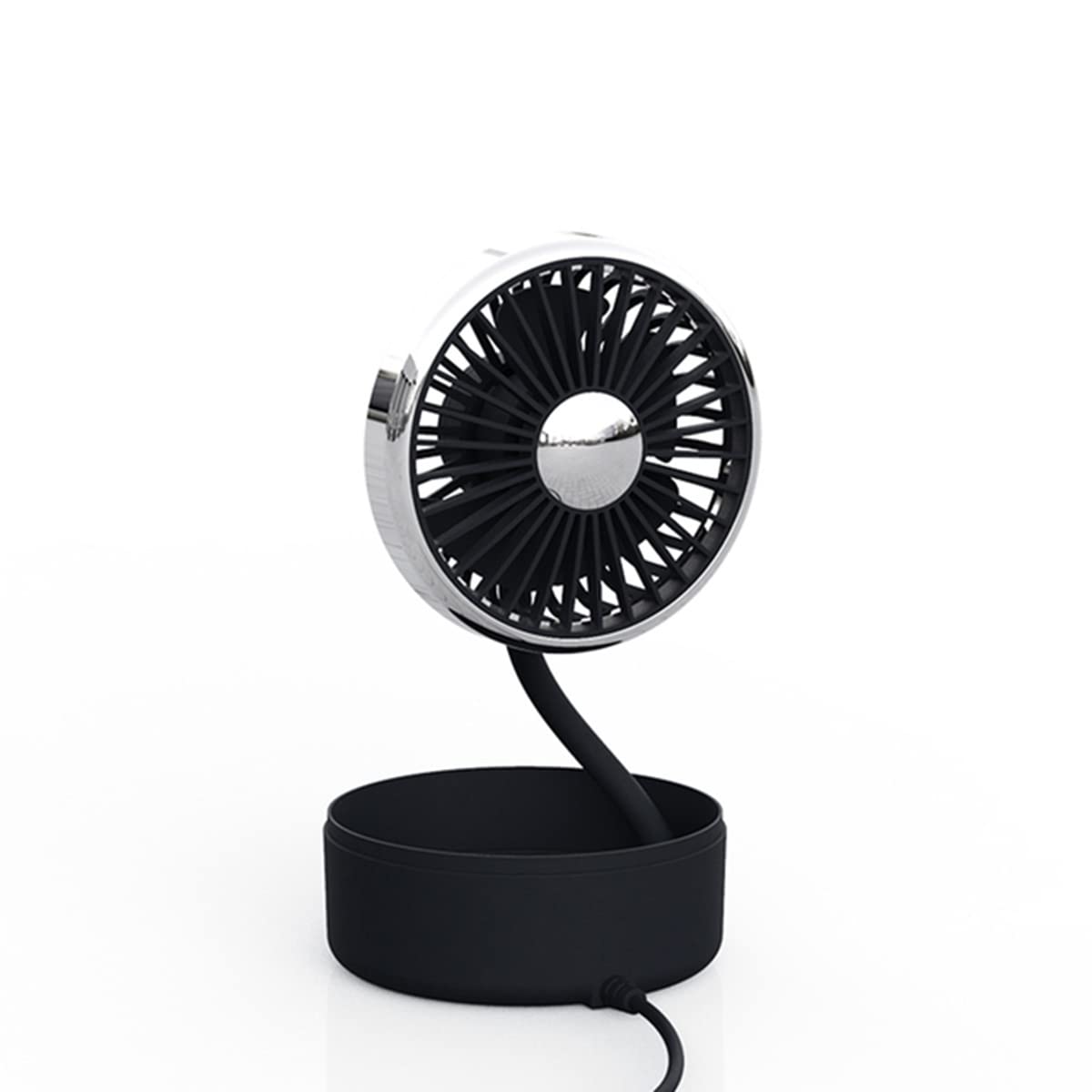 Dual-Head USB Car Cooling Fan with 3 Speeds & 360° Rotation