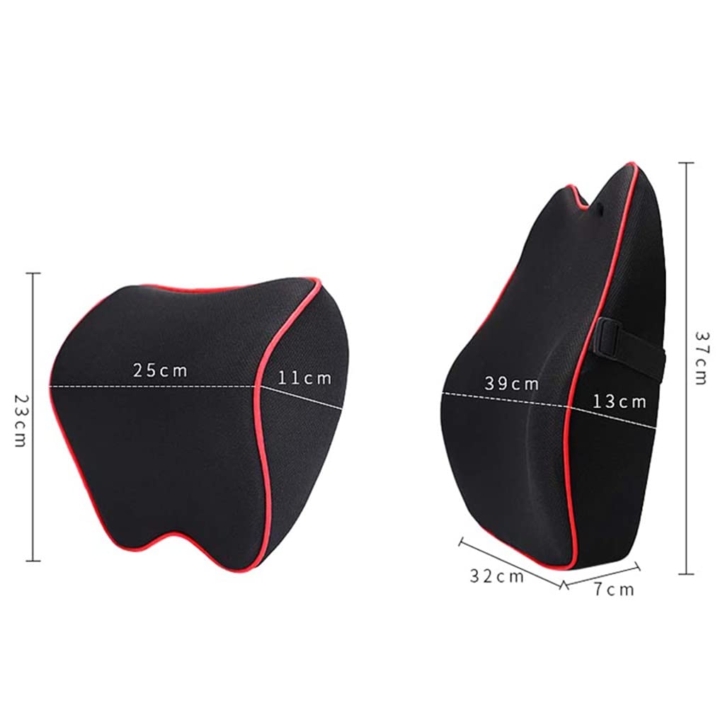 XDSRFVW Memory Foam Car Neck Headrest & Lumbar Support Pillow