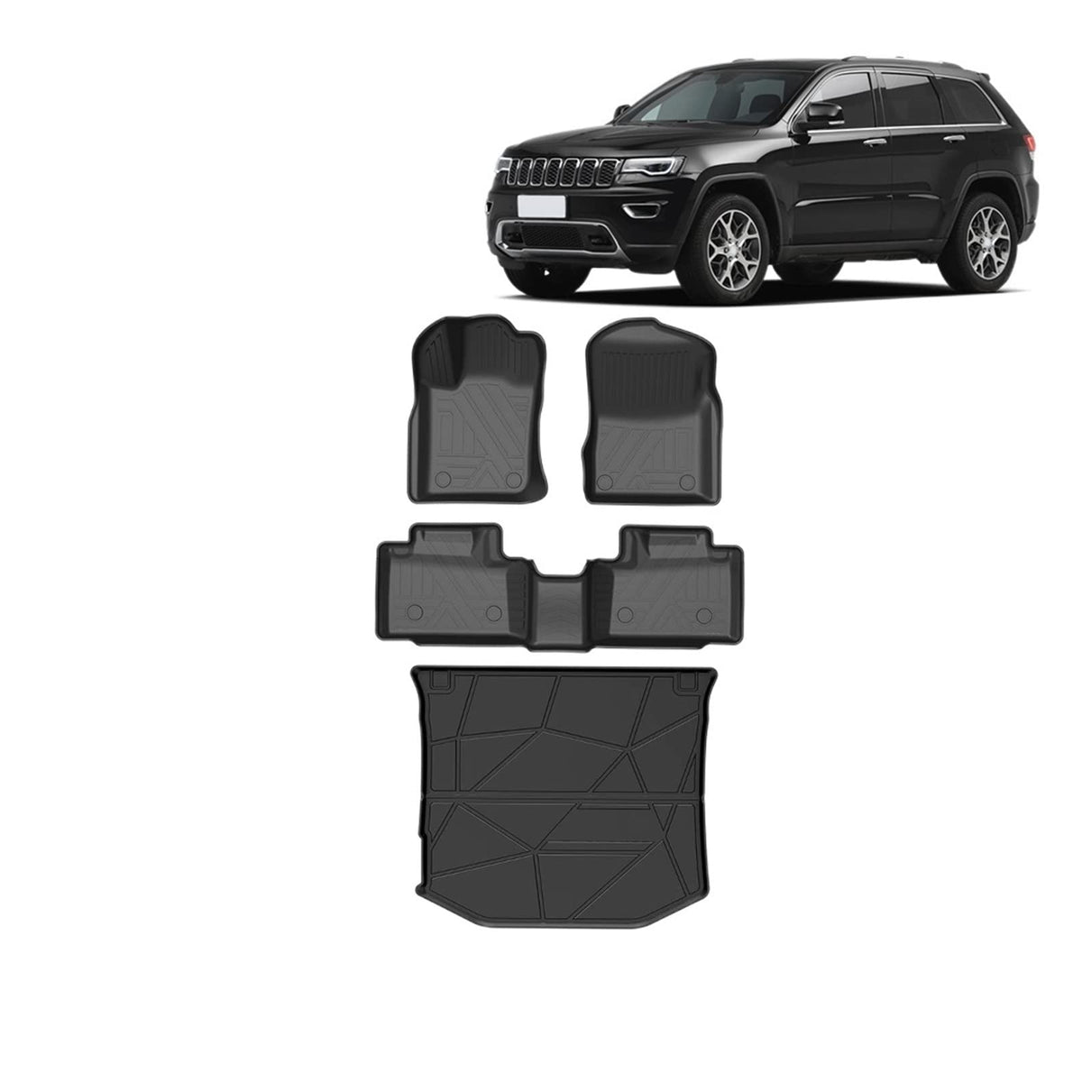 VGOCMDUB All-Weather TPE Floor Mats for Jeep Grand Cherokee