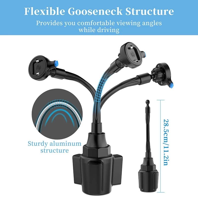 HYUWANGYU Adjustable Gooseneck Car Cup Holder Phone Mount