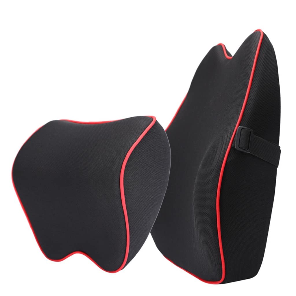 XDSRFVW Memory Foam Car Neck Headrest & Lumbar Support Pillow