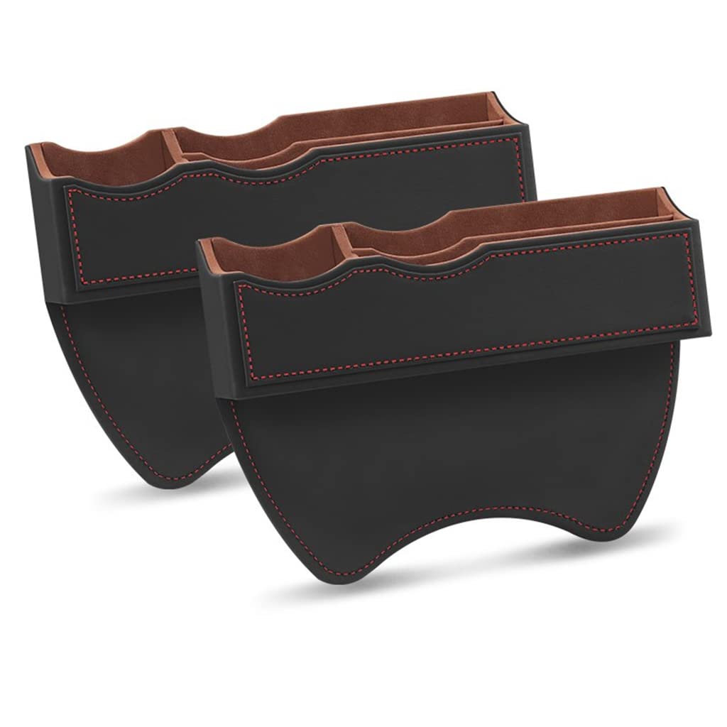 ZZYK 2-Pack PU Leather Car Seat Gap Organizer & Filler