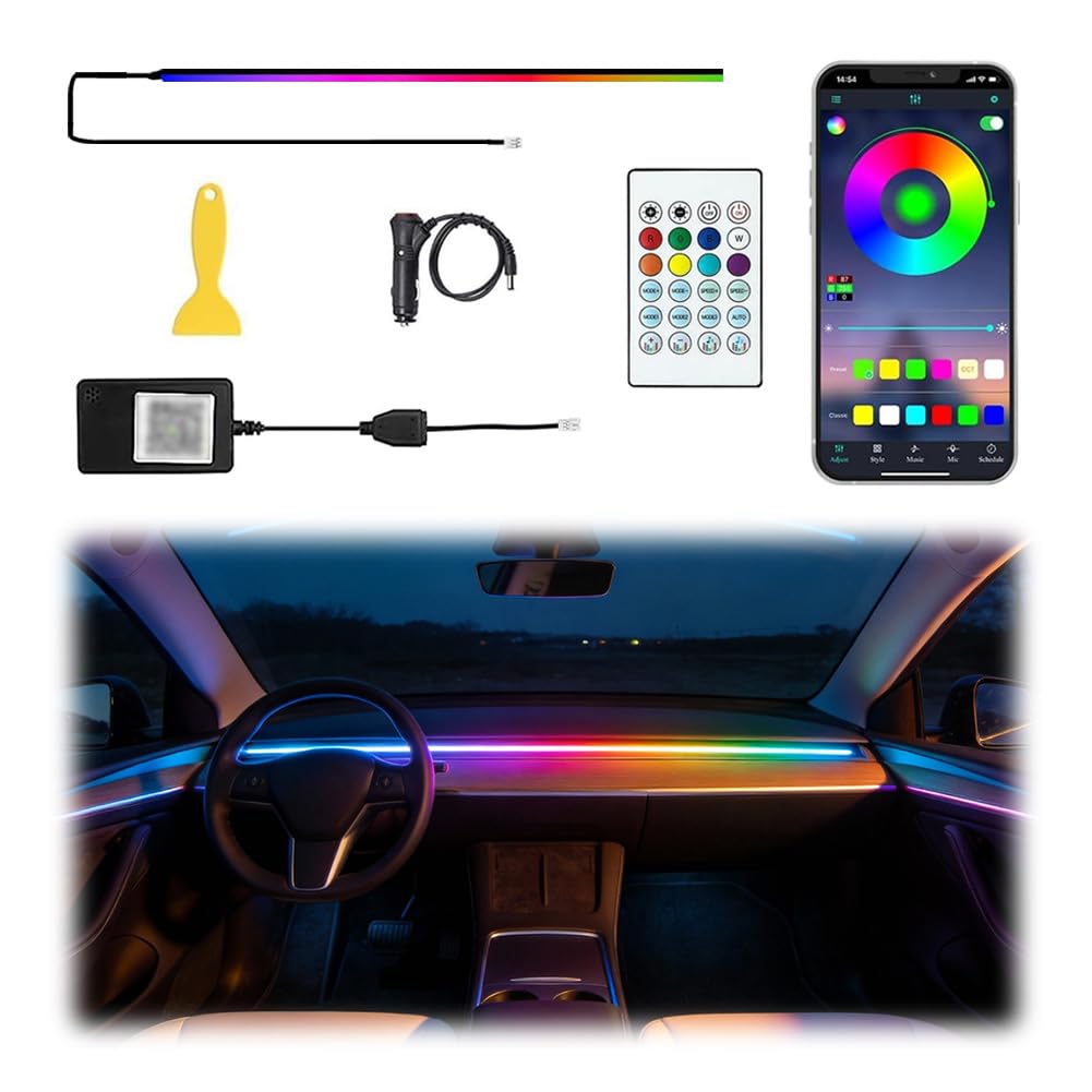 Acrylic Car Ambient LED Light Kit with App & Remote Control