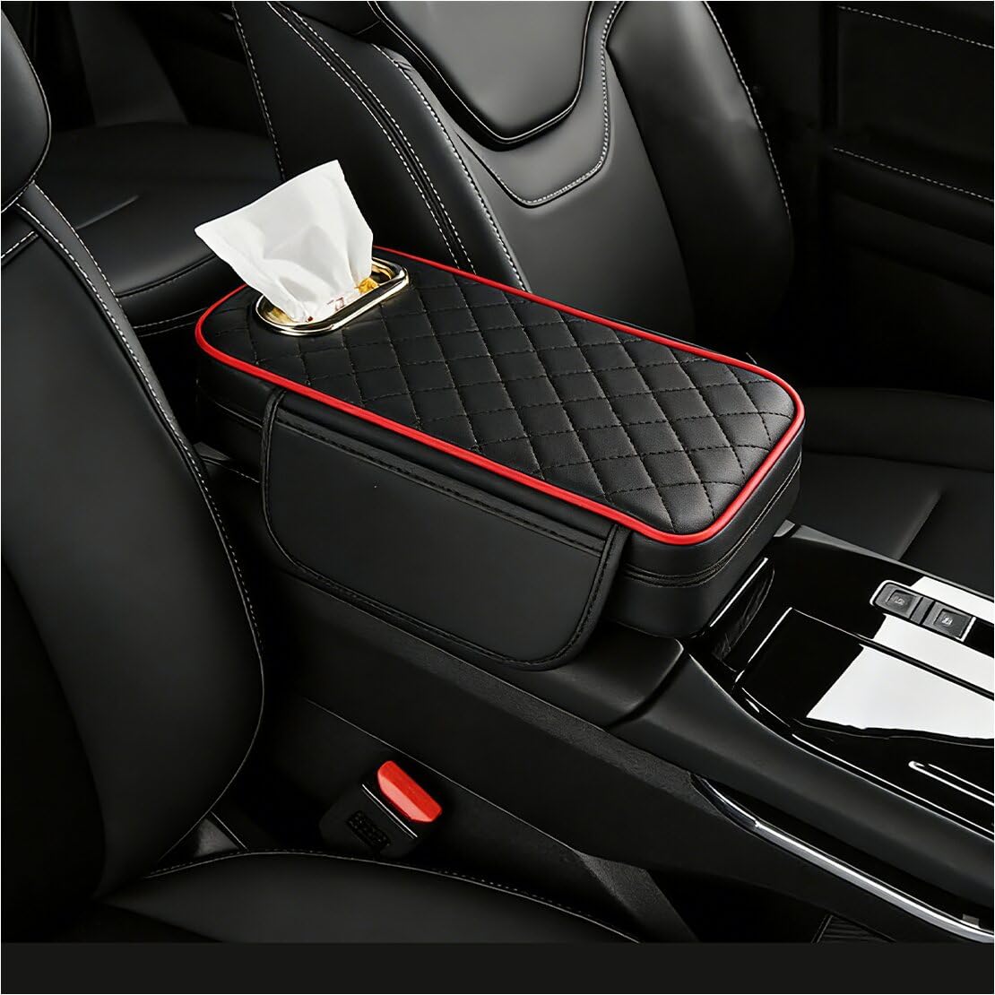 DSIUYT Center Console Armrest Cover with Side Storage Pockets