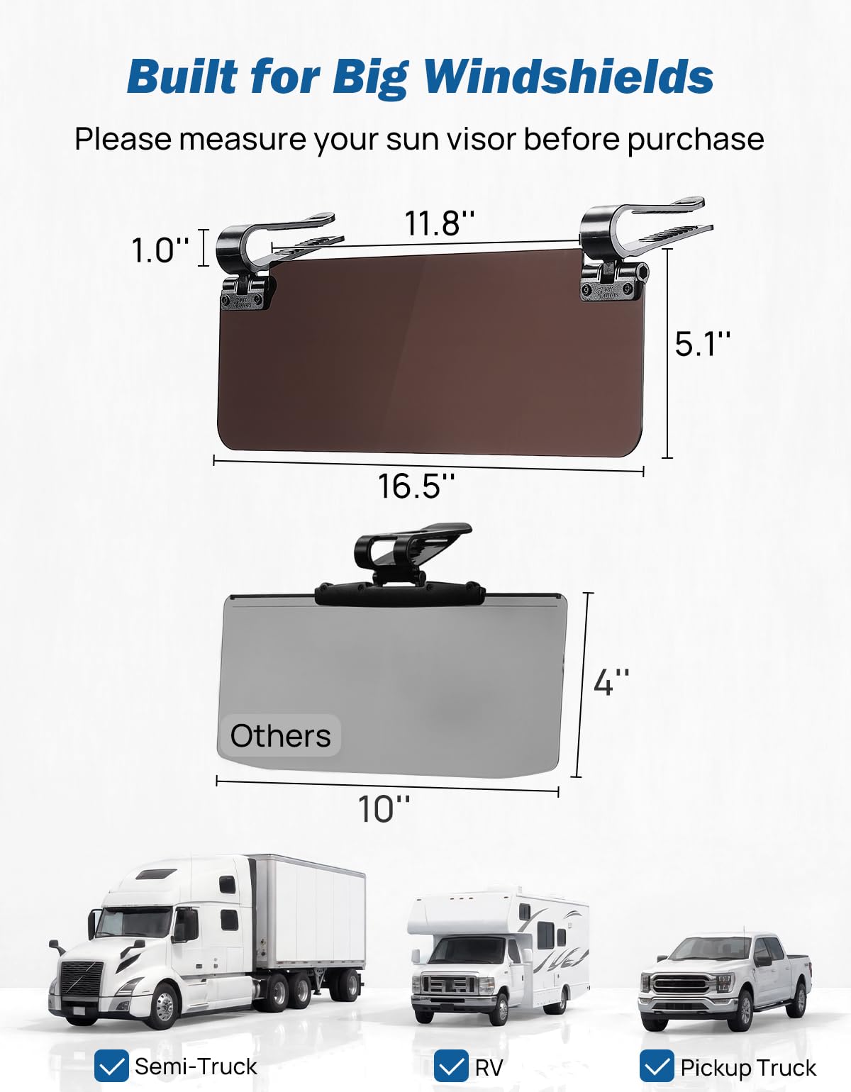 JOYTUTUS Polarized Car Sun Visor Extender with UV400
