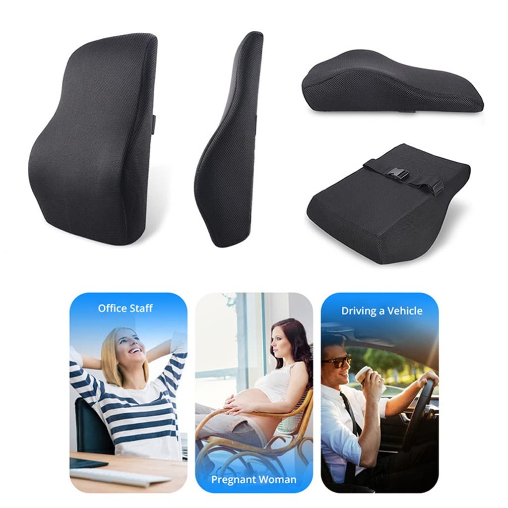 OBKSEB Memory Foam Lumbar Support Pillow for Car Seats