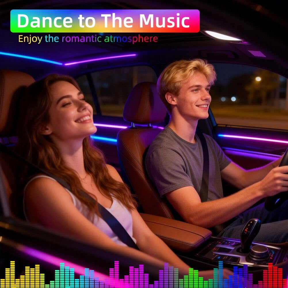 Acrylic Car Ambient LED Light Kit with App & Remote Control