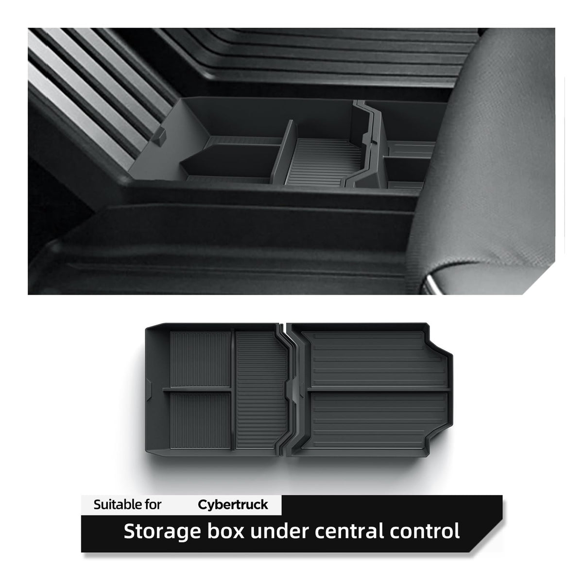ZHANG-WB 2-Piece Center Console Storage Tray for Cybertruck