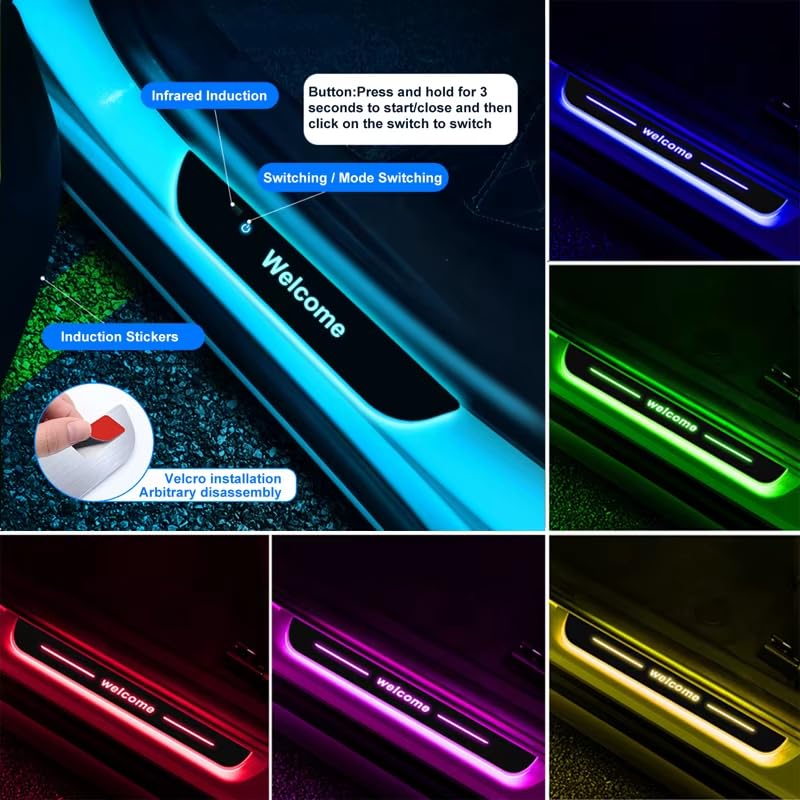 Customizable Wireless LED Car Door Sill Welcome Lights