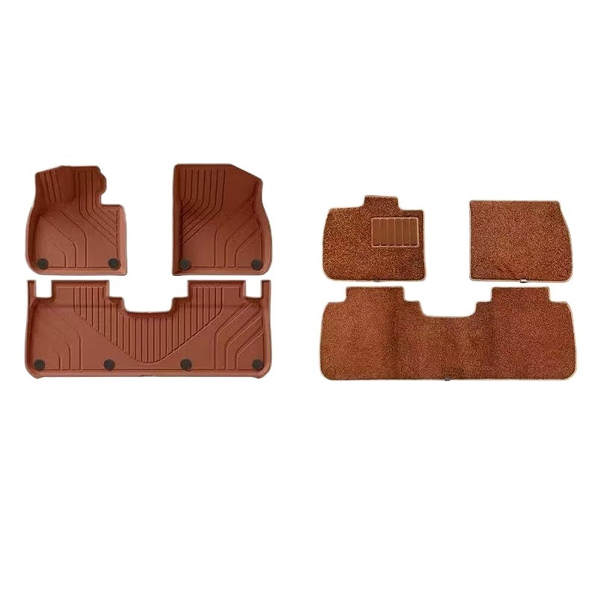 Universal Car Floor Mat Liner Tray & Foot Pad Set