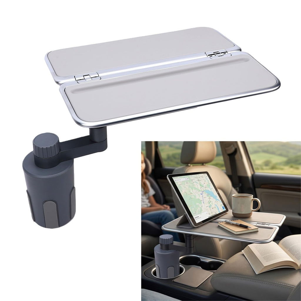 Depisuta 360° Rotating Car Cup Holder Tray with Phone Holder
