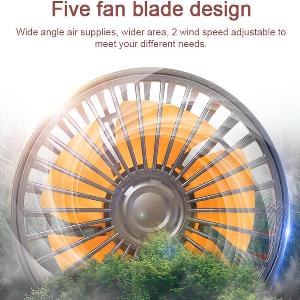 UPWONEA Triple-Head 12V Car Cooling Fan with 2 Speeds