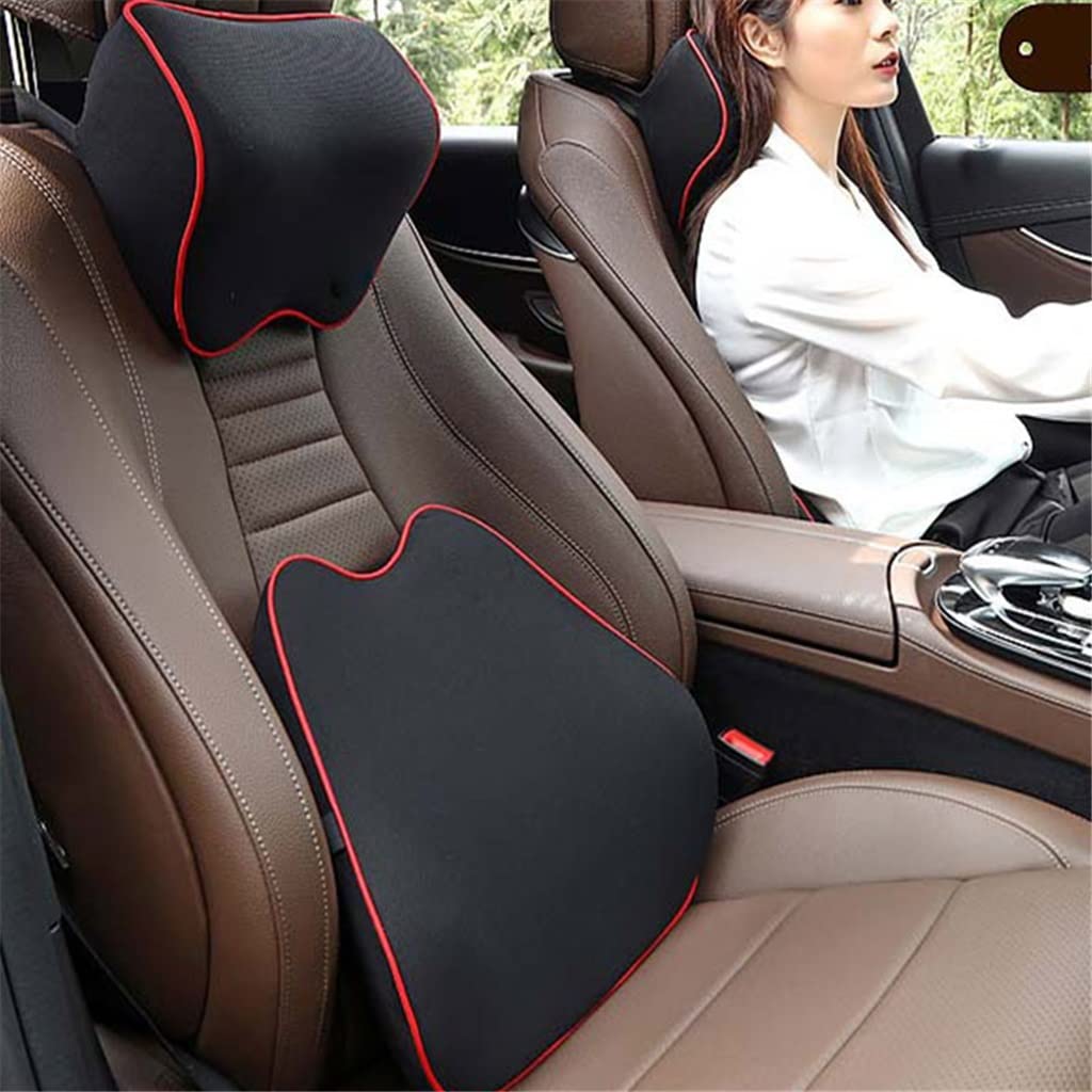XDSRFVW Memory Foam Car Neck Headrest & Lumbar Support Pillow