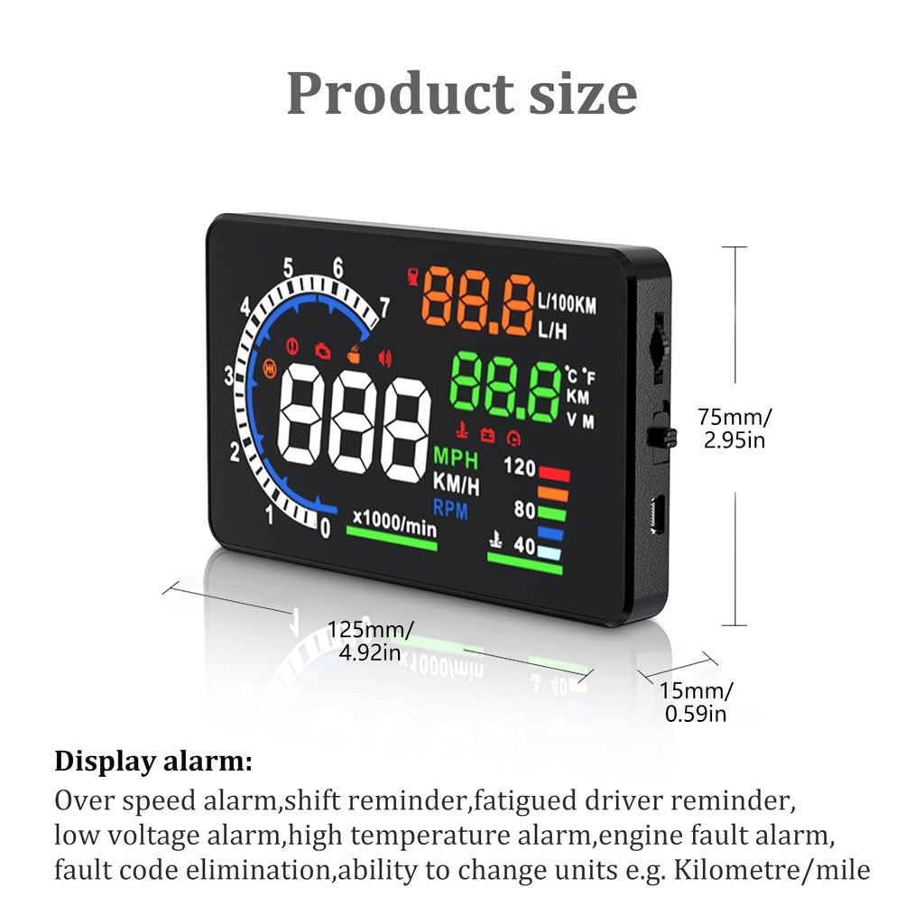 wiiyii A8 Car Heads-Up Display & Digital Speedometer