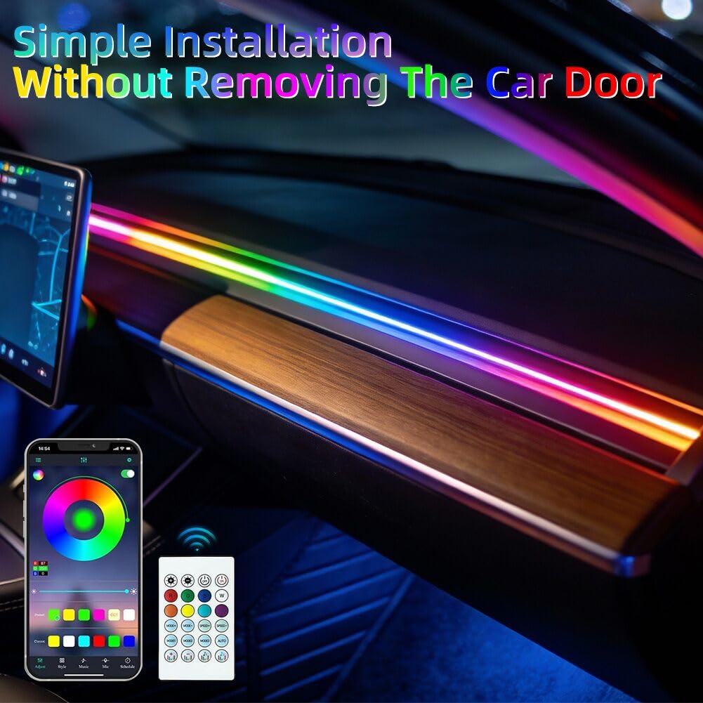 Acrylic Car Ambient LED Light Kit with App & Remote Control