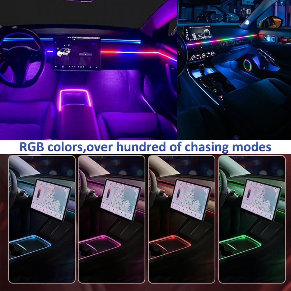Acrylic Car Ambient LED Light Kit with App & Remote Control
