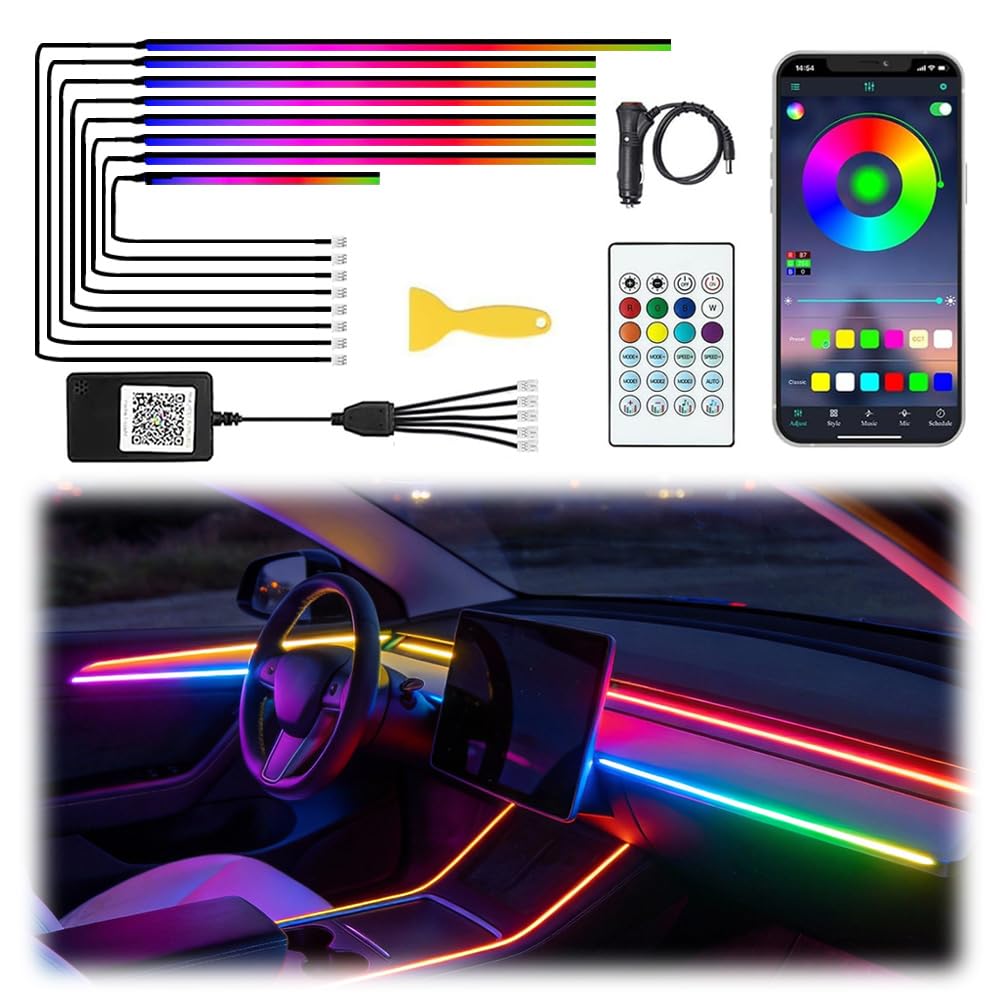 Acrylic Car Ambient LED Light Kit with App & Remote Control