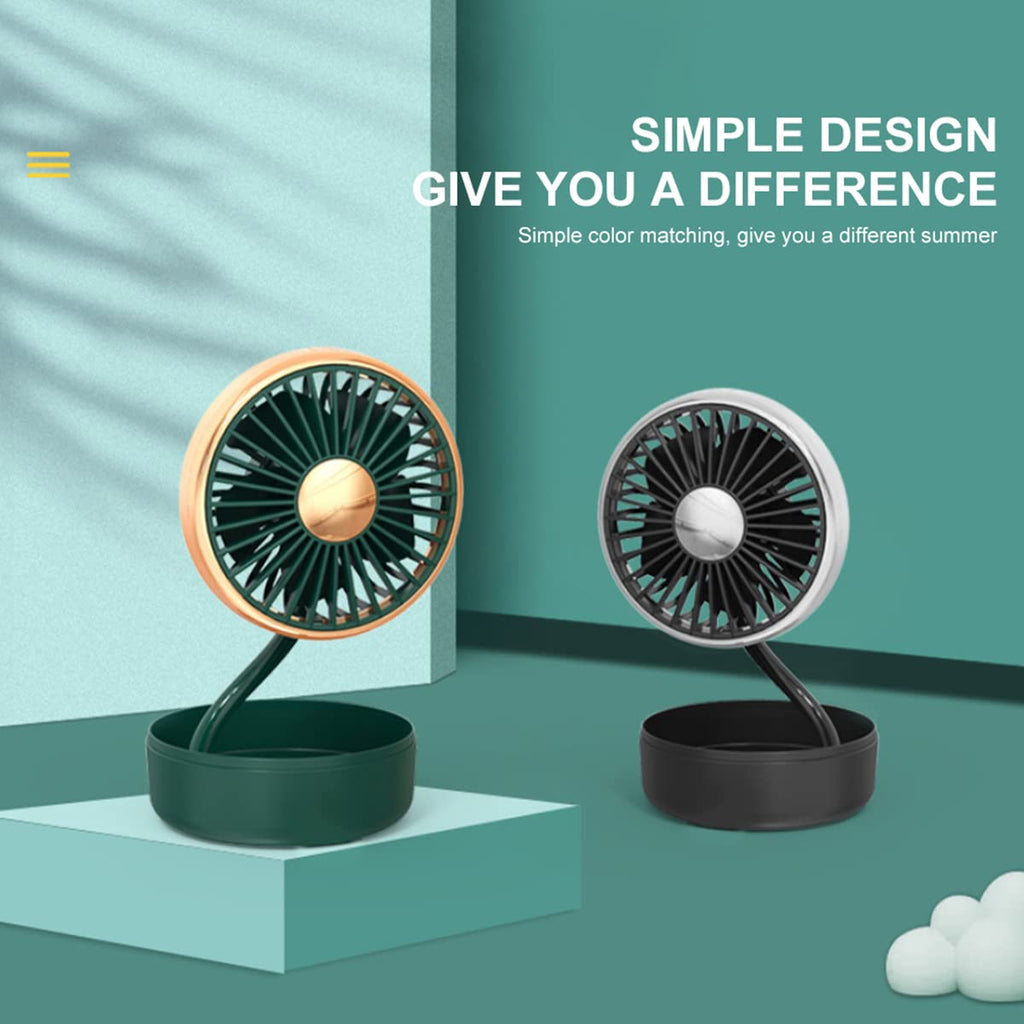 Dual-Head USB Car Cooling Fan with 3 Speeds & 360° Rotation