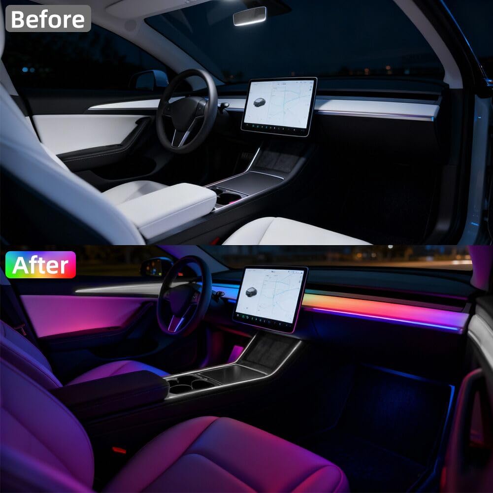 Acrylic Car Ambient LED Light Kit with App & Remote Control