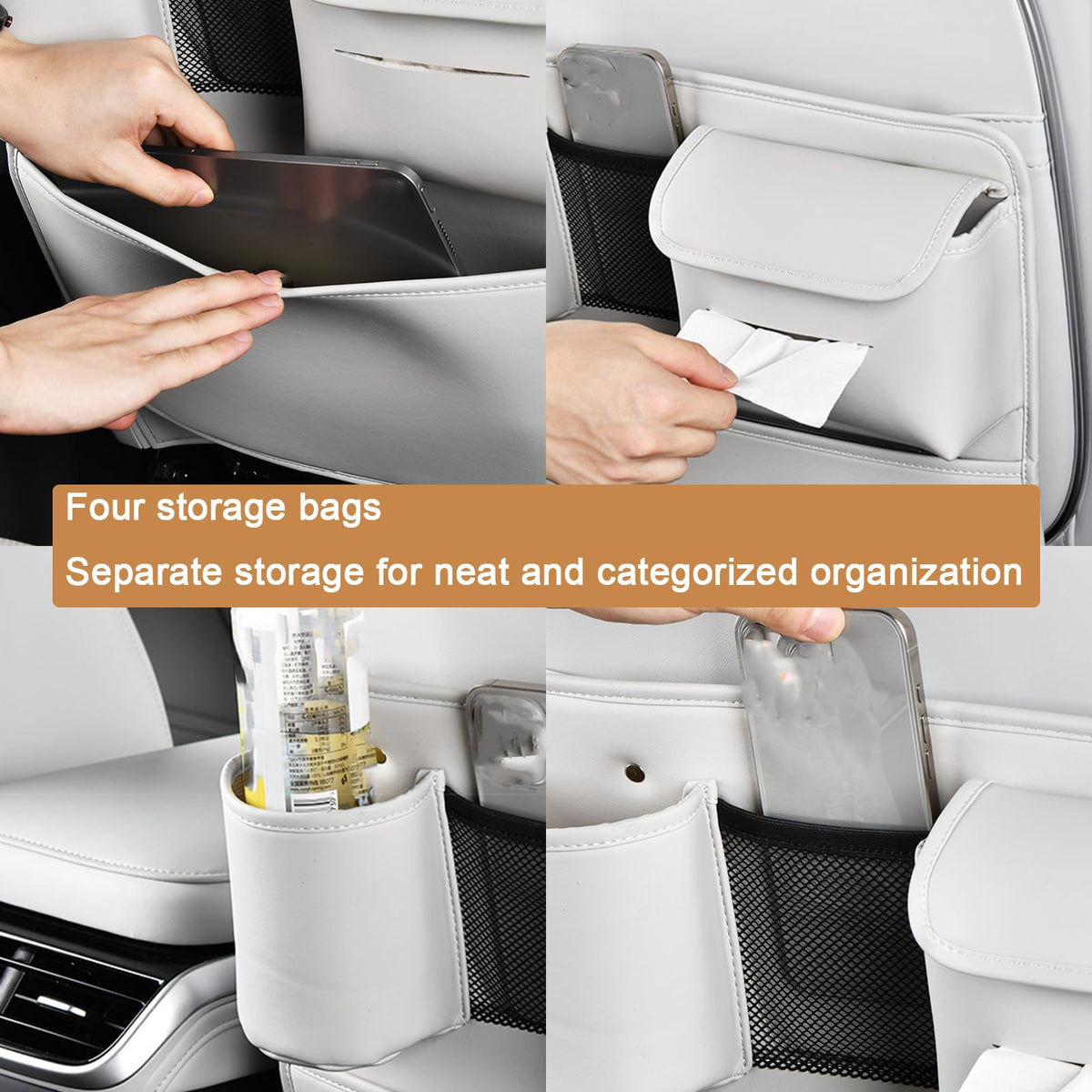 Zuiquity 2-Pack Car Seat Back Kick Mats with Organizer