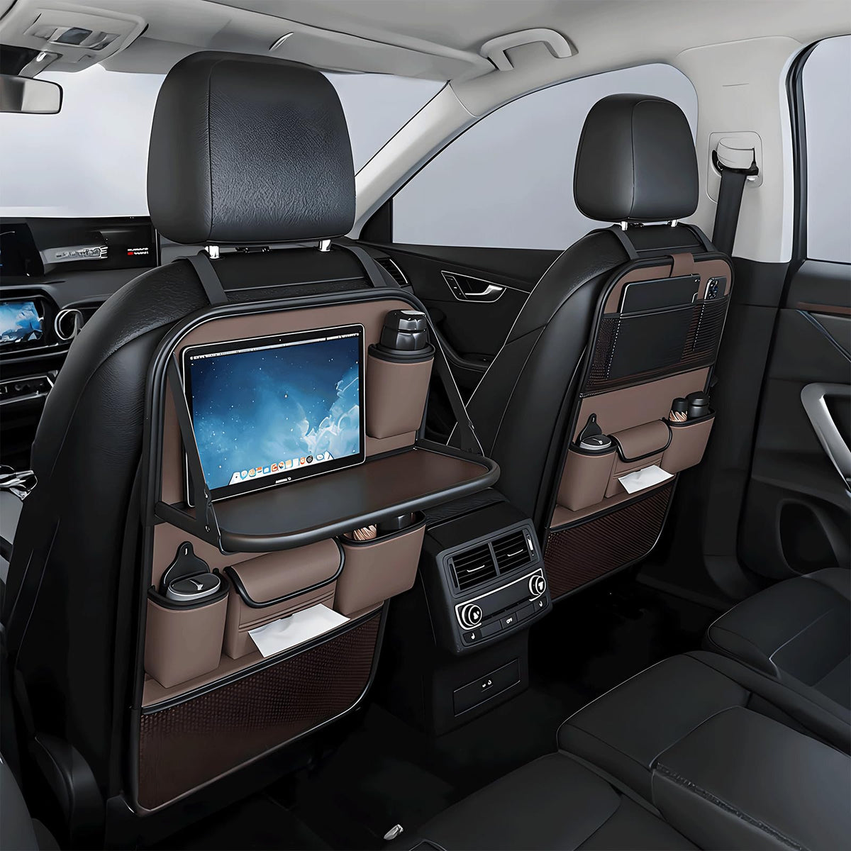 FASTAGEI Foldable Car Backseat Organizer with Table Tray