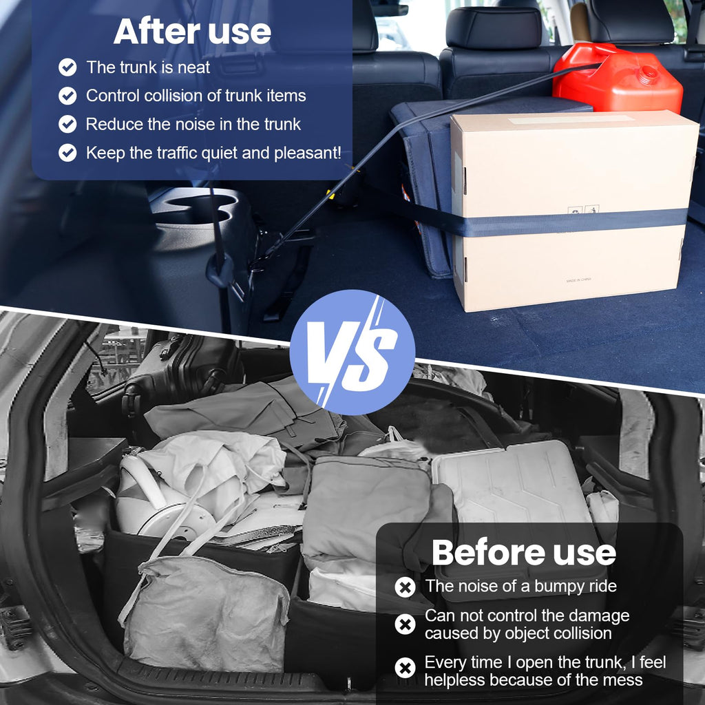 ECOSHIRE Self-Retracting Car Trunk Cargo Straps with Hooks