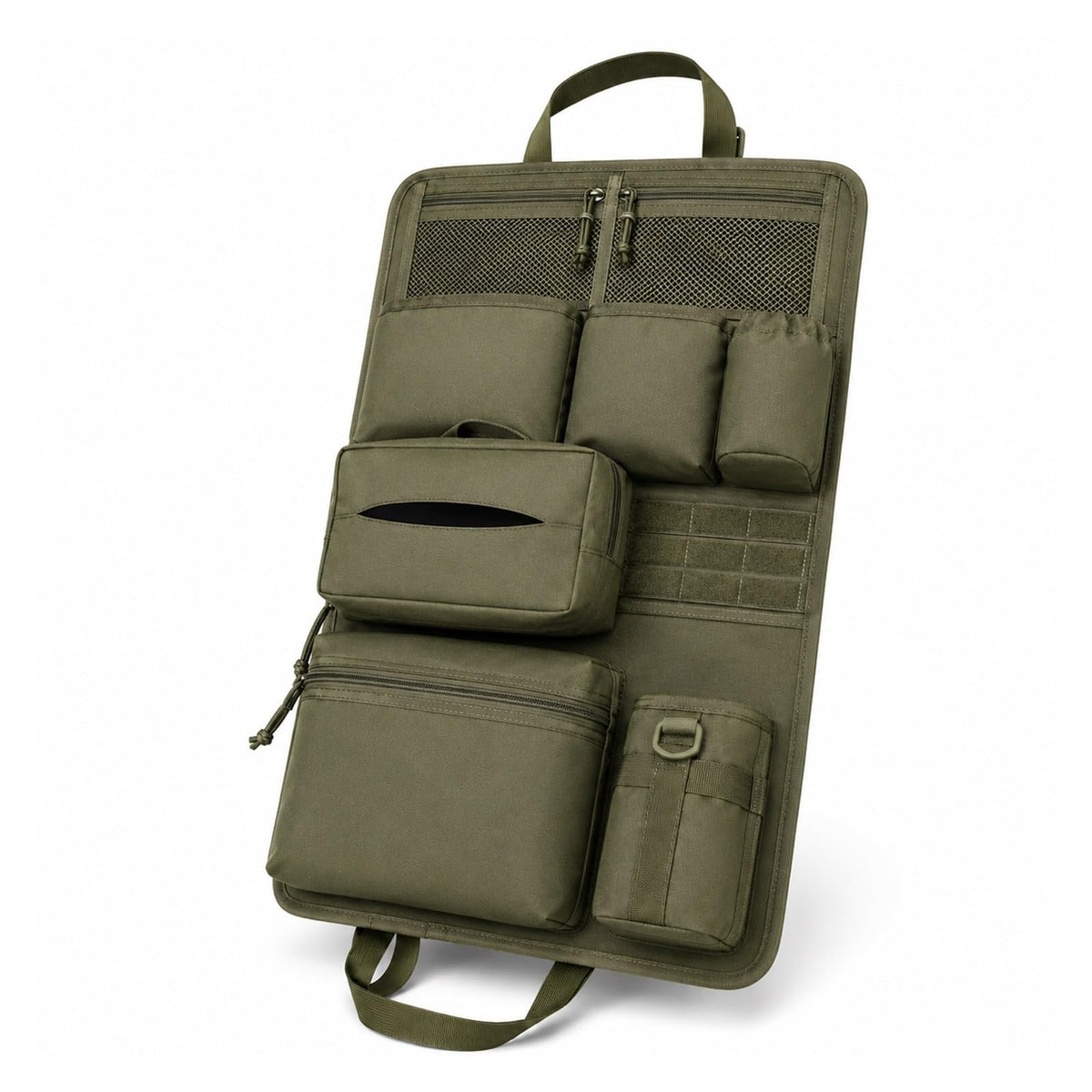 Tactical MOLLE Car Seat Back Organizer with Storage Pockets