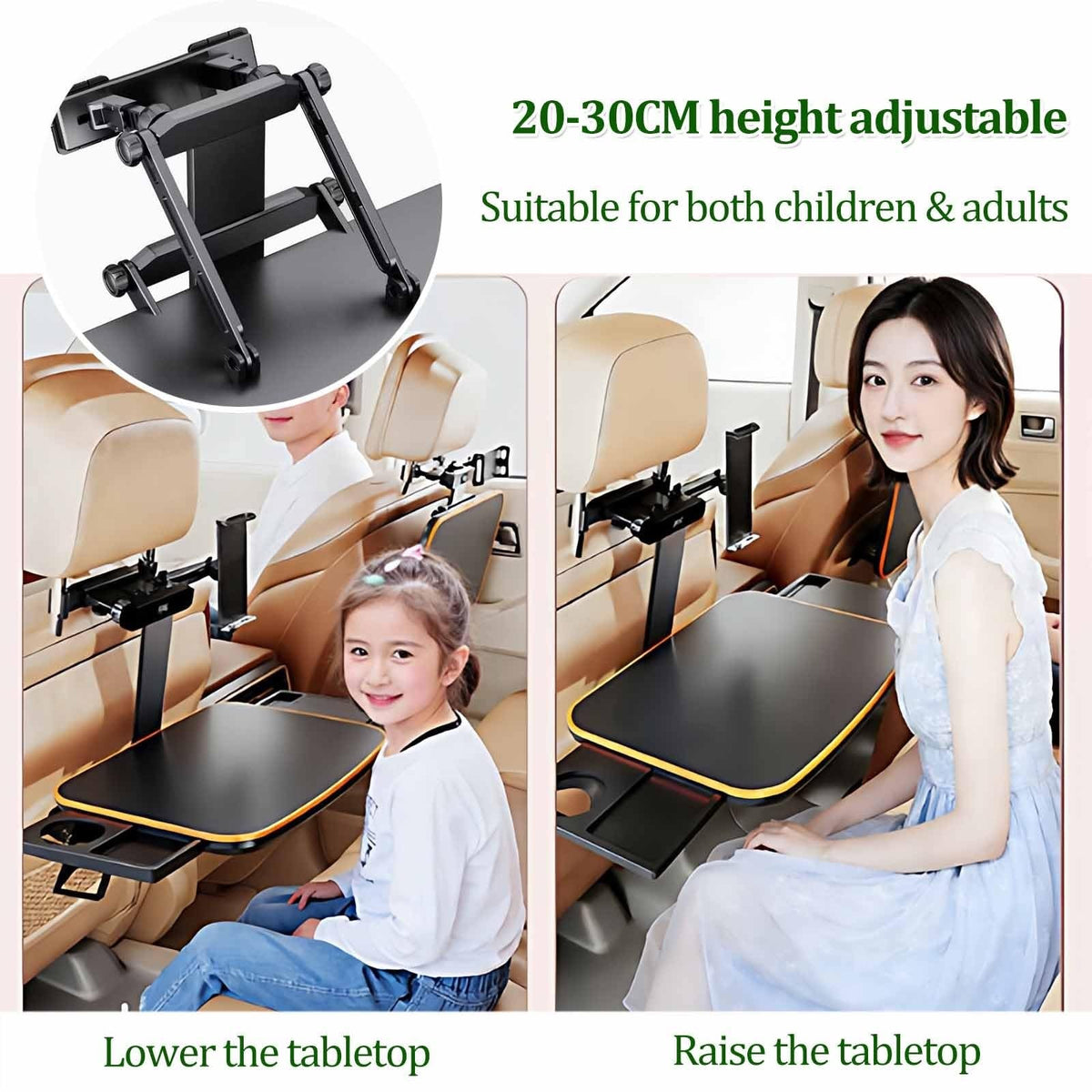 Foldable Backseat Laptop Tray with Phone & Cup Holder