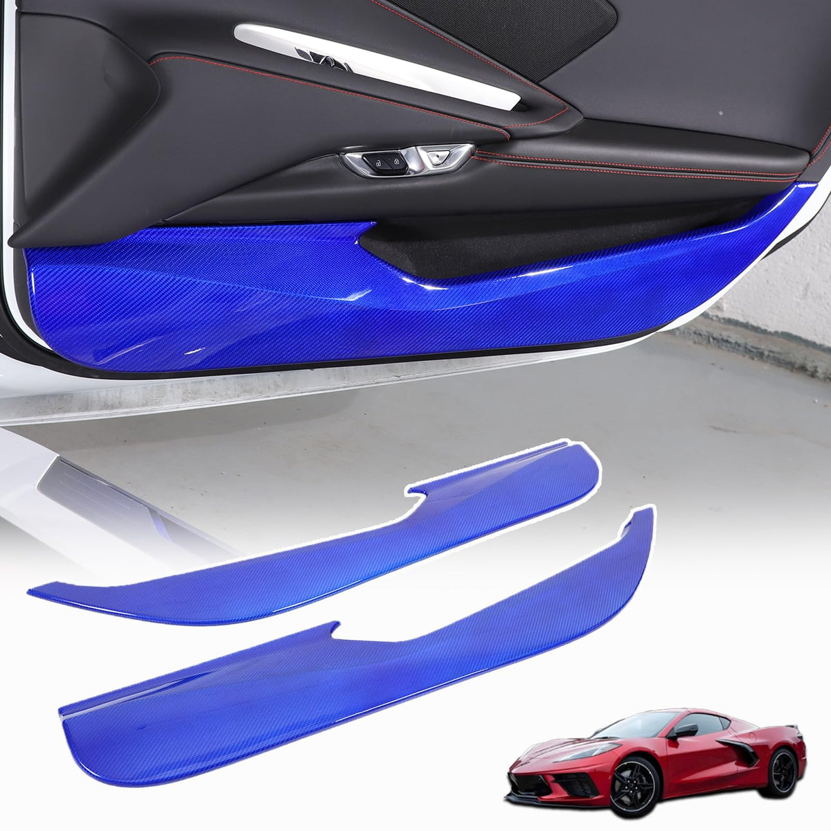Carbon Fiber Door Kick Protectors for Corvette C8 2020–2026
