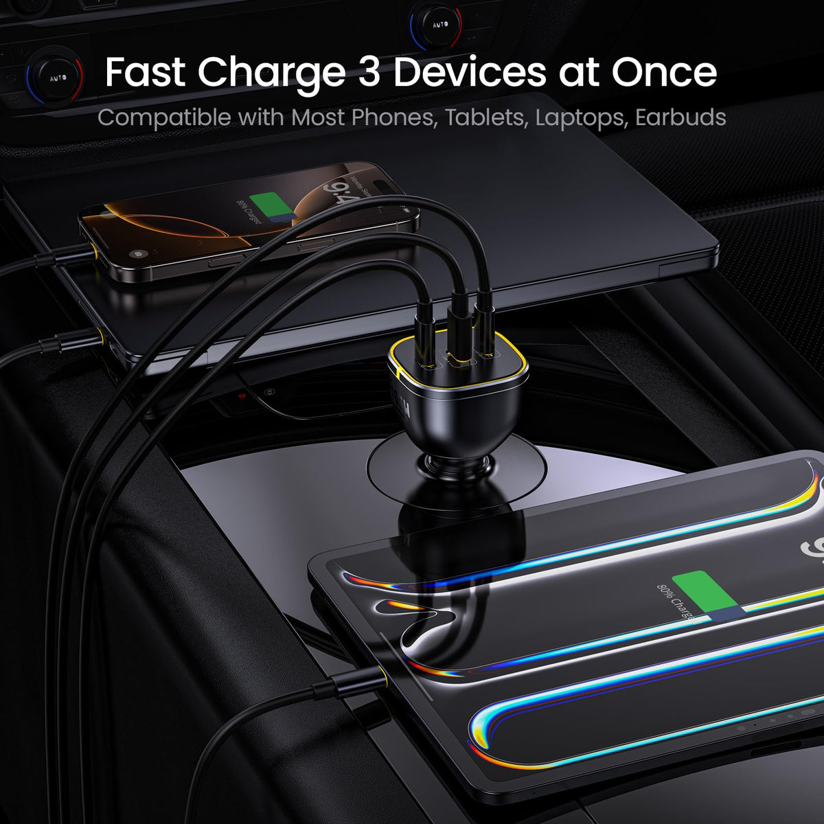 AOHI 165W USB-C Laptop Car Charger & 40000mAh Power Bank