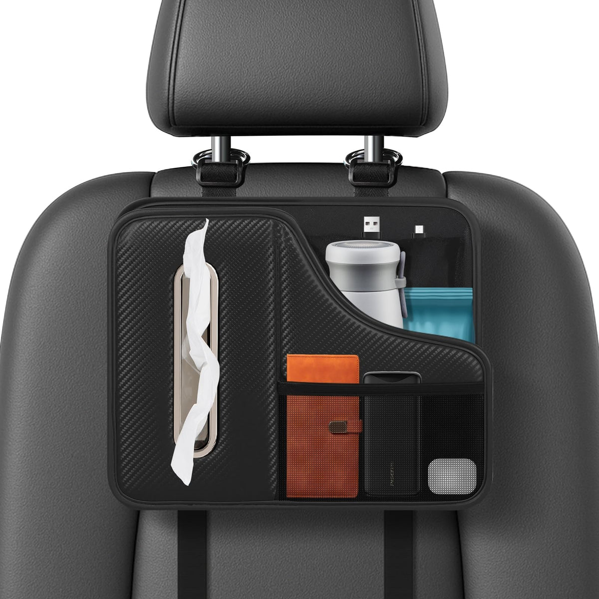 KZBHHP 2-Pack Car Tissue Holder & Backseat Organizer