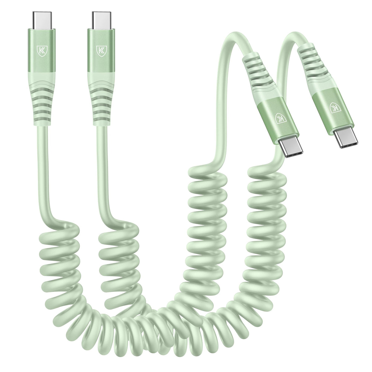 KIYODA 2-Pack Coiled USB-C Car Charging Cables