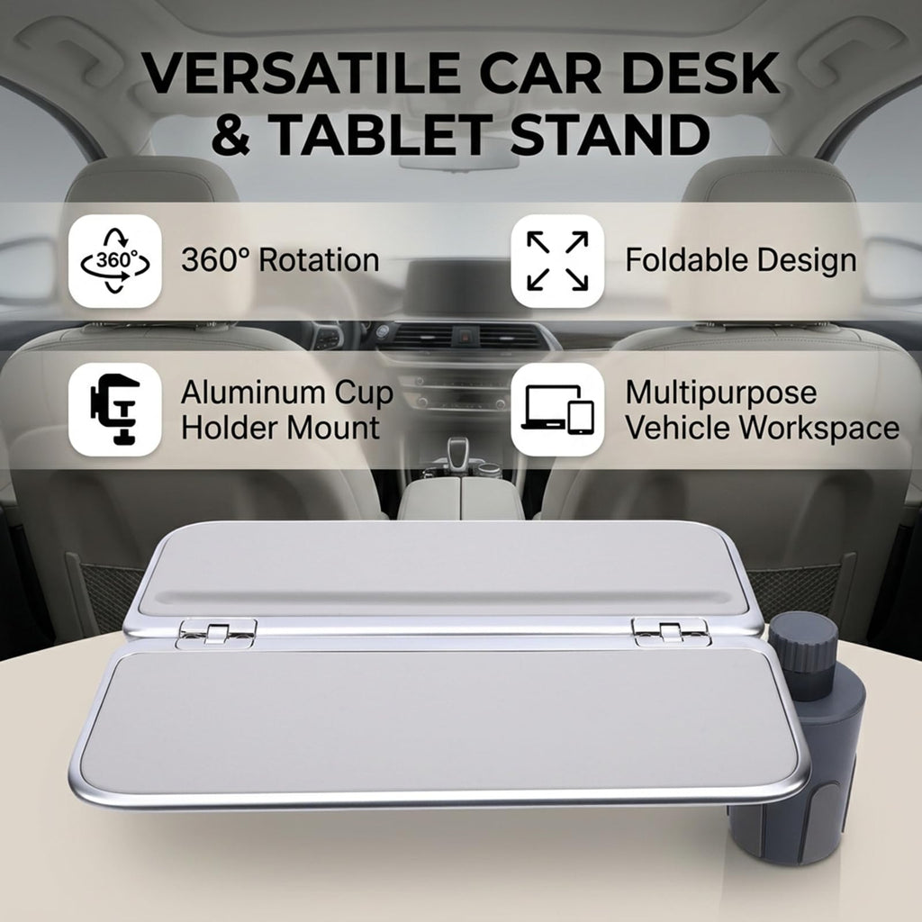 Depisuta 360° Rotating Car Cup Holder Tray with Phone Holder