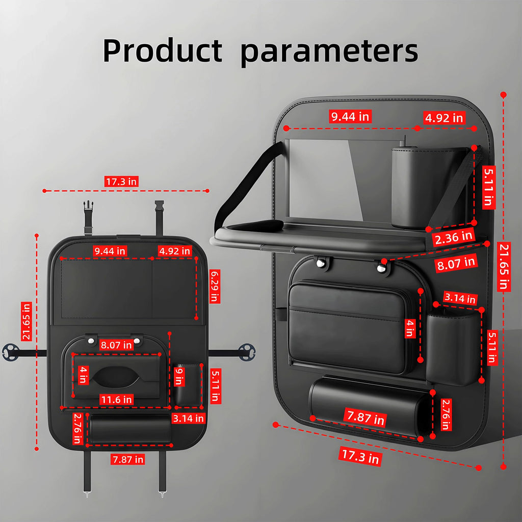 FASTAGEI Leather Backseat Organizer with Detachable Tray