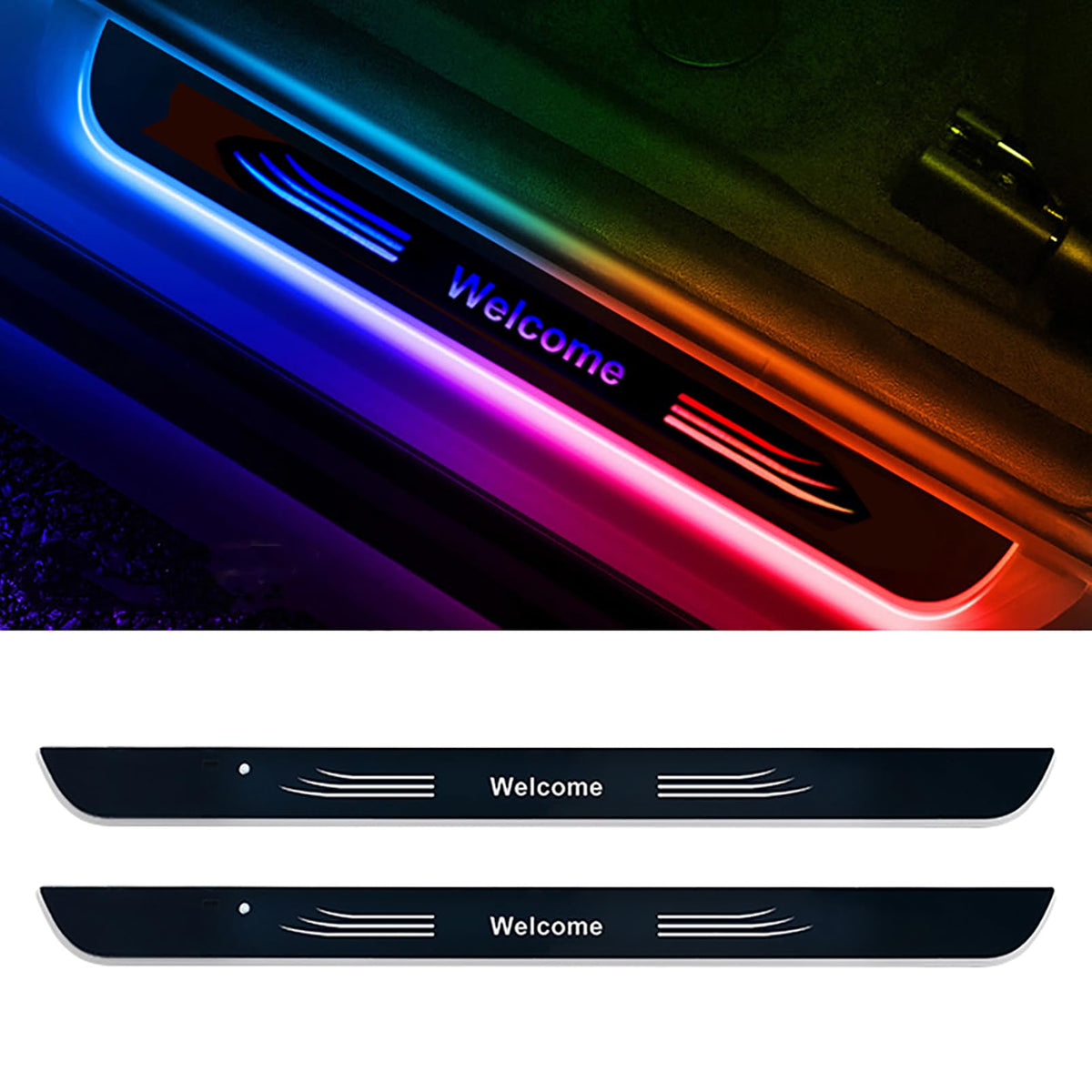 Customizable Wireless LED Car Door Sill Welcome Lights