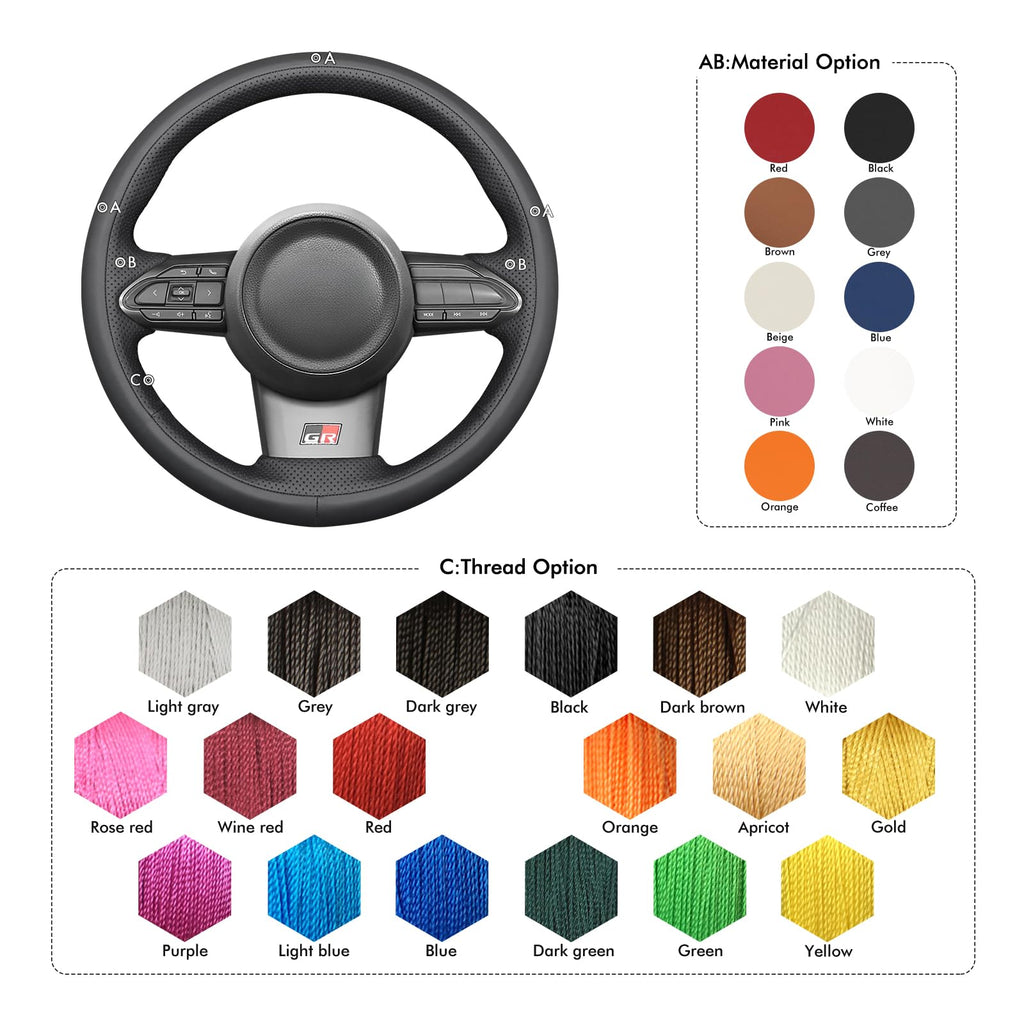 MEWANT Custom-Fit Steering Wheel Wrap for Toyota Yaris GR