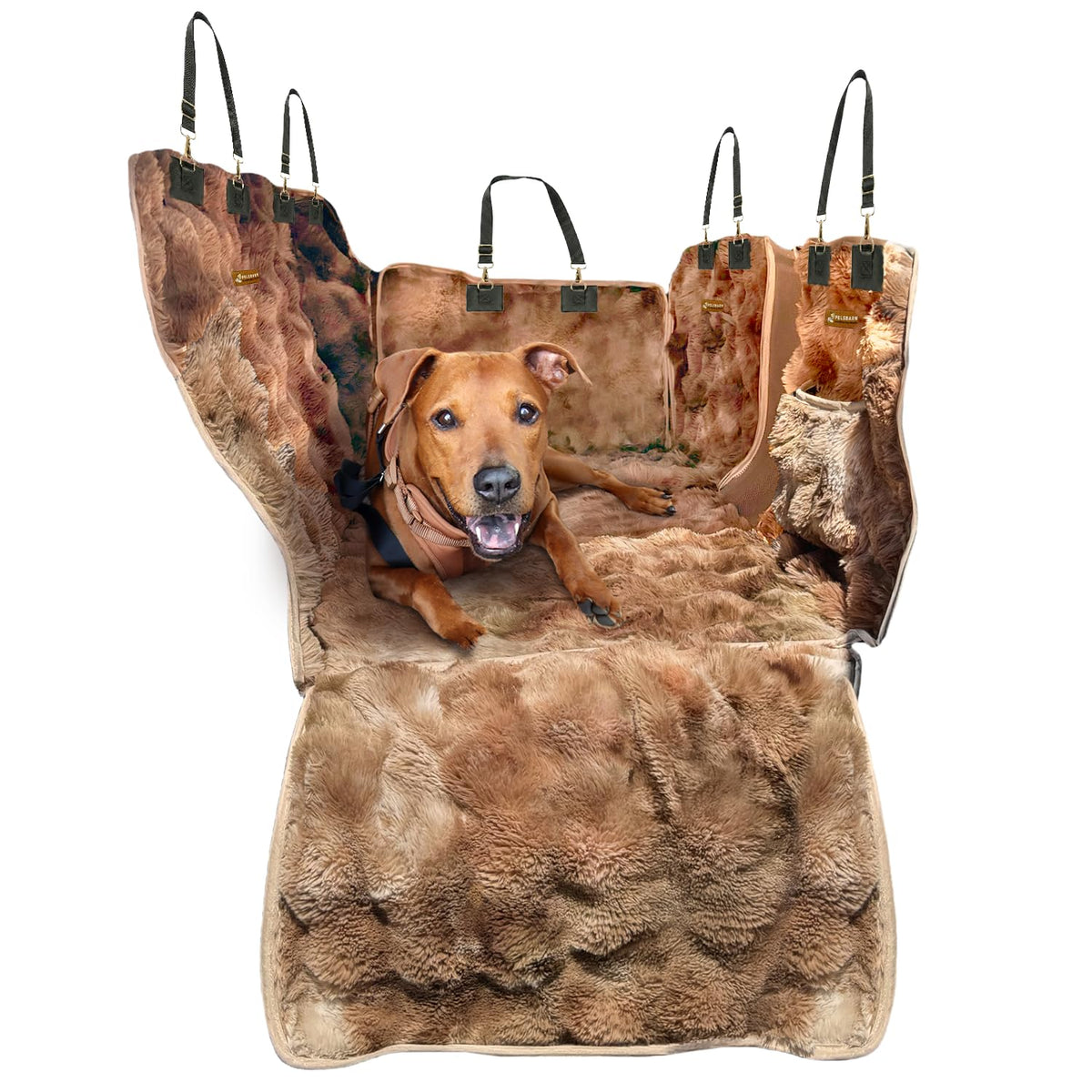 Pelsbarn Waterproof Dog Backseat Protector with Calming Blanket