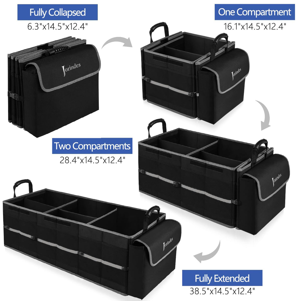Collapsible Car Trunk Organizer with Leakproof Cooler Bag