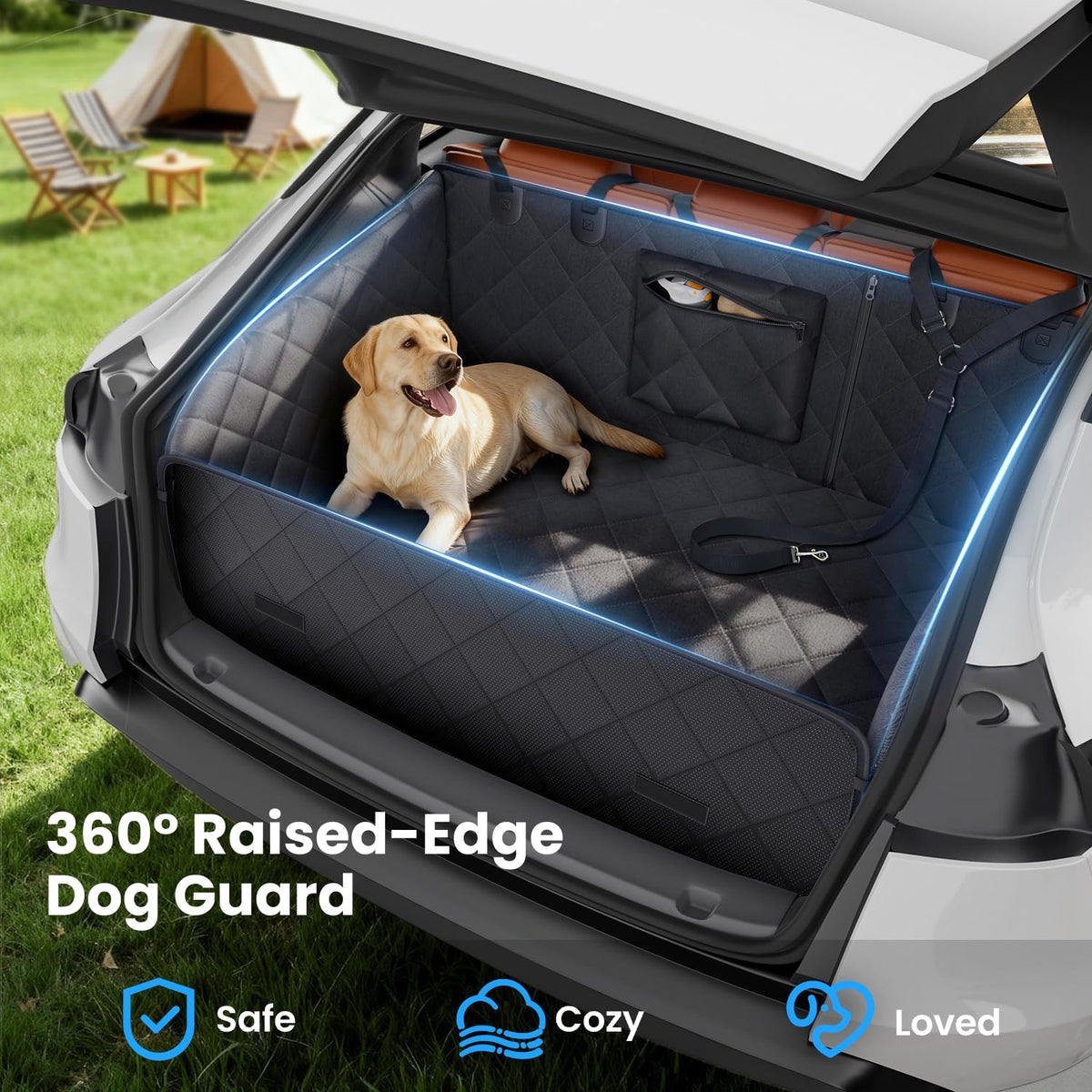 REEVAA SUV Cargo Liner for Dogs with Foam Side Walls
