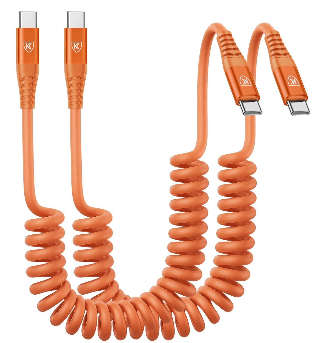 KIYODA 2-Pack Coiled USB-C Car Charging Cables