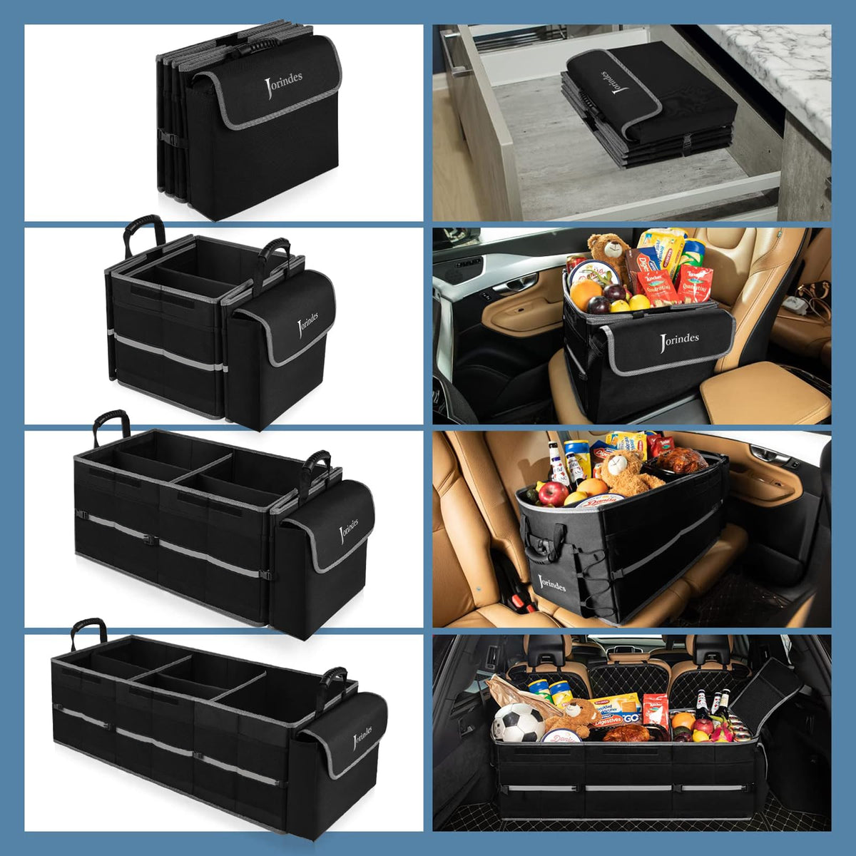 Collapsible Car Trunk Organizer with Leakproof Cooler Bag