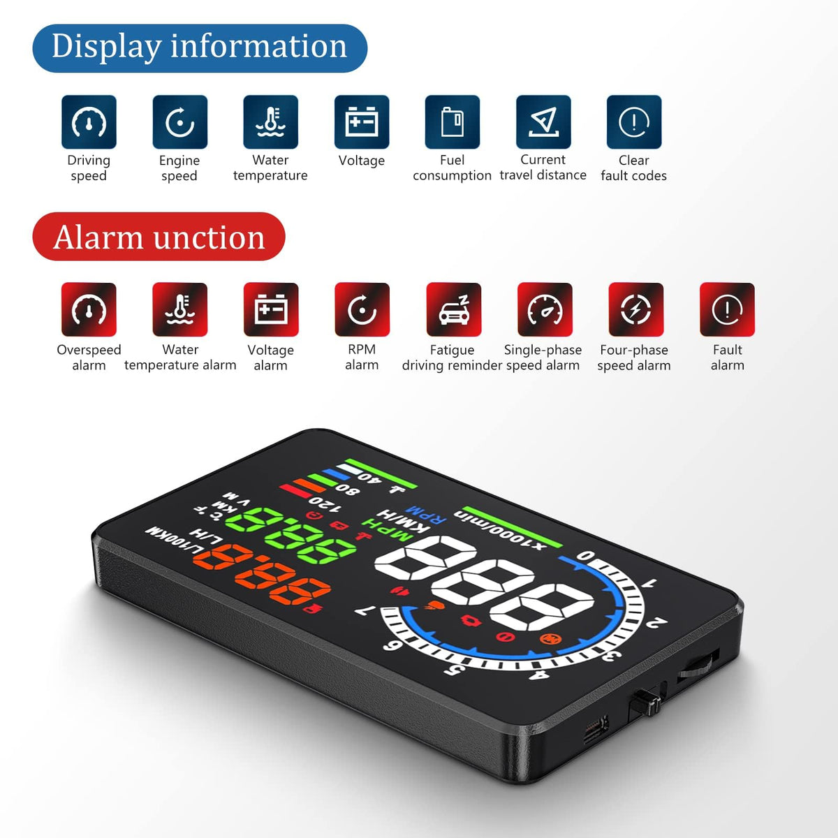 wiiyii A8 Car Heads-Up Display & Digital Speedometer