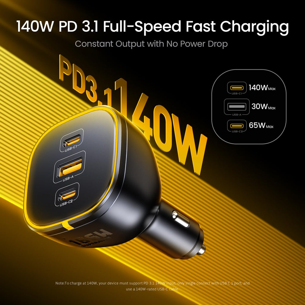 AOHI 165W USB-C Laptop Car Charger & 40000mAh Power Bank