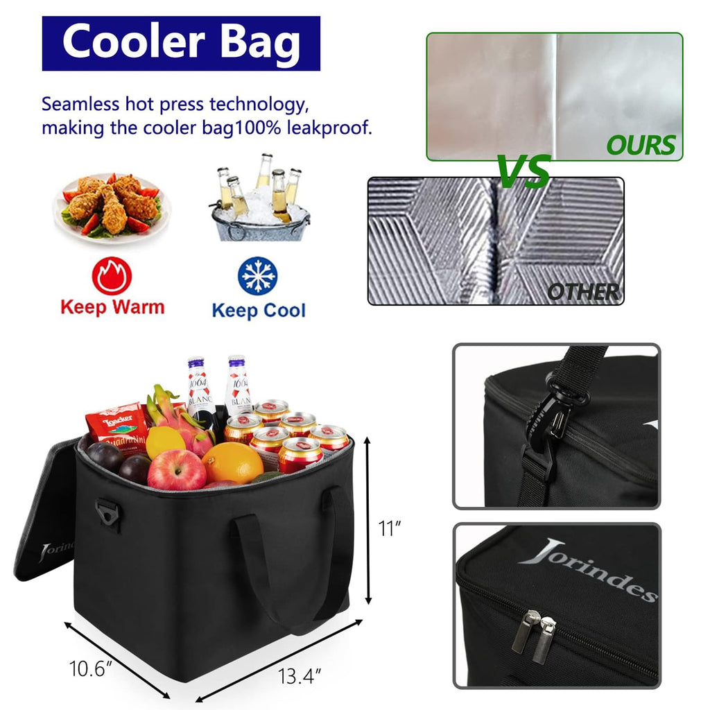 Collapsible Car Trunk Organizer with Leakproof Cooler Bag