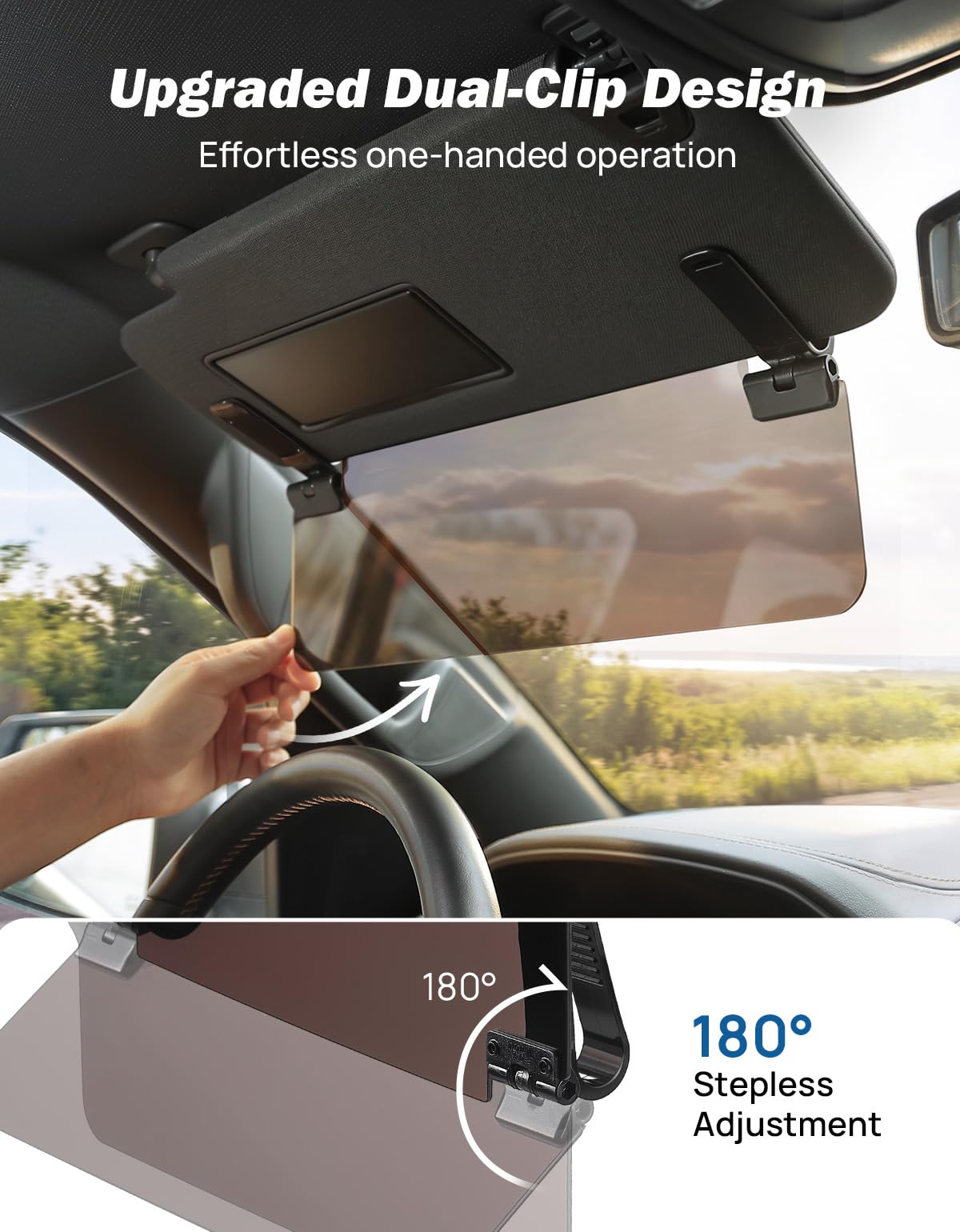 JOYTUTUS Polarized Car Sun Visor Extender with UV400