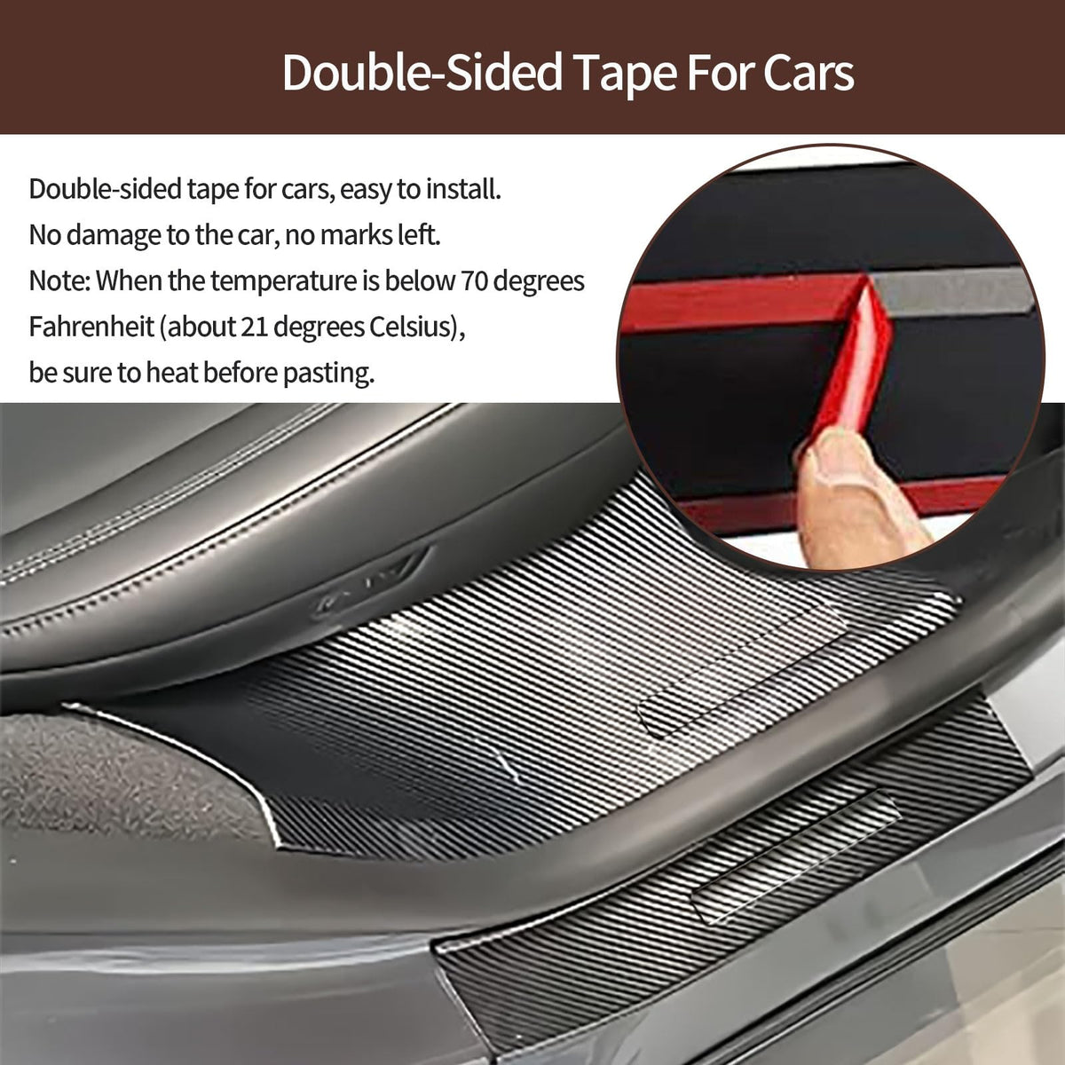 HAISASLLAY 8-Piece Door Sill Protectors for Tesla Model Y