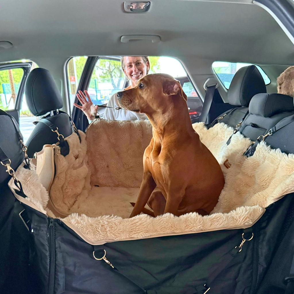 Pelsbarn Waterproof Dog Backseat Protector with Calming Blanket