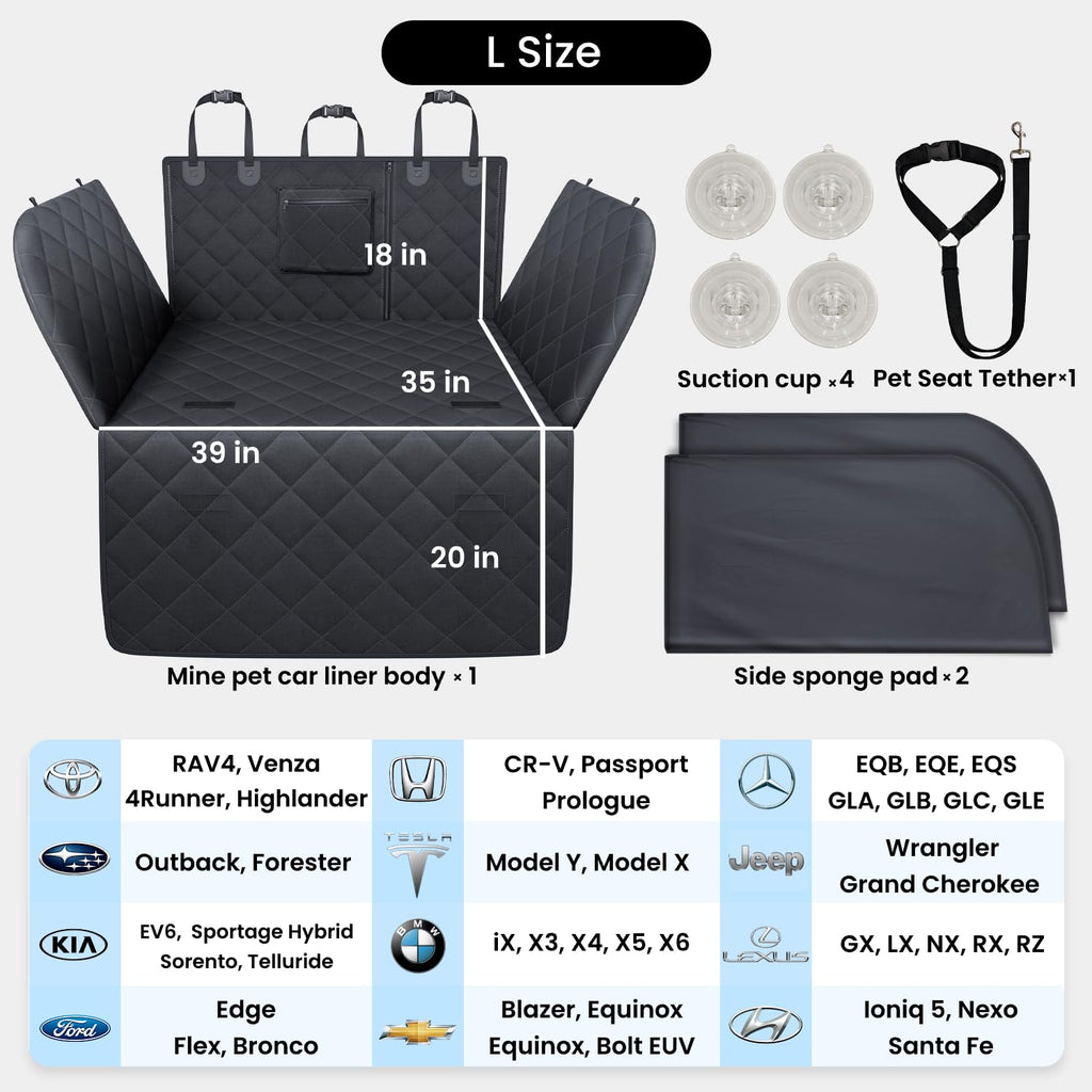 REEVAA SUV Cargo Liner for Dogs with Foam Side Walls